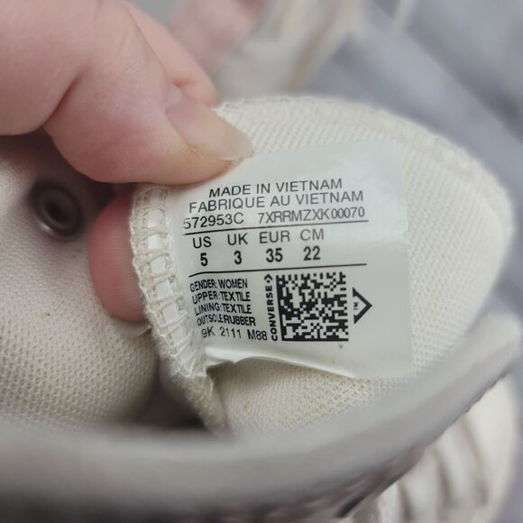 Converse Chuck Taylor All Star Lift 2X Hi 572953C Women Sand Sneaker - Size 5 - Picture 8 of 11